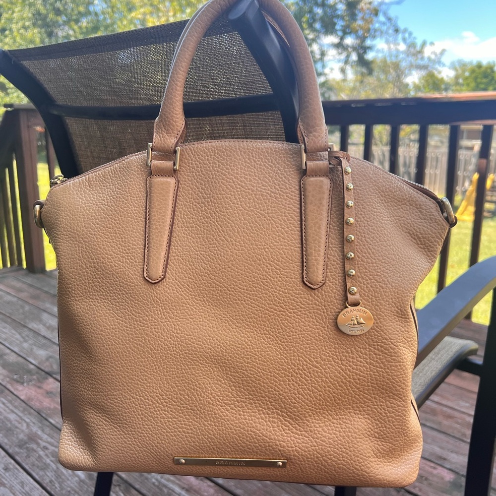 Brahmin Large Duxbury Satchel NEPAL Leather NATURAL